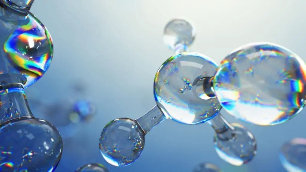 3d illustration of glass molecules. Atoms connection concept.