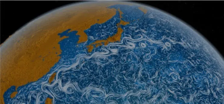 Vortex dans les océans - images de la Nasa
